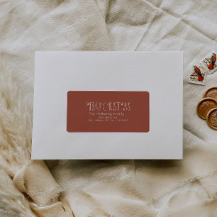 Red Boho Christmas Return Address Package