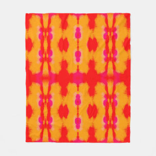 Red Boho fashion. Persian Carpet. Watercolor Layer Fleece Blanket