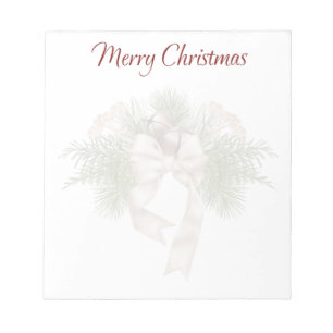 Red Boho Watercolor Merry Christmas Notepads