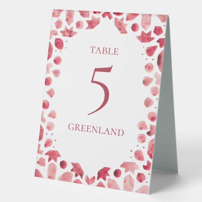 Red Boho Watercolor Tile (Front)