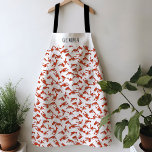 Red Boiled Crawfish Personalised Name Apron<br><div class="desc">A fun red boiled crawfish pattern print apron. Personalise with your name or an inside joke to make this apron one-of-a-kind!</div>