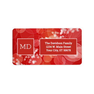 Red Bokeh Abstract Valentine's Label