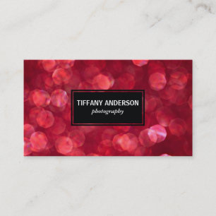 Red Bokeh Black Panel Business Card