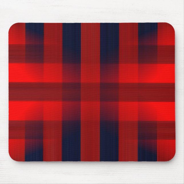 Red Bokeh Buffalo Plaid Mouse Mat (Front)