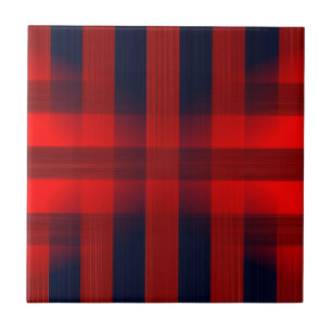 Red Bokeh Buffalo Plaid Tile