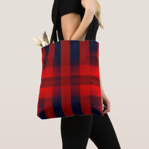 Red Bokeh Buffalo Plaid Tote Bag