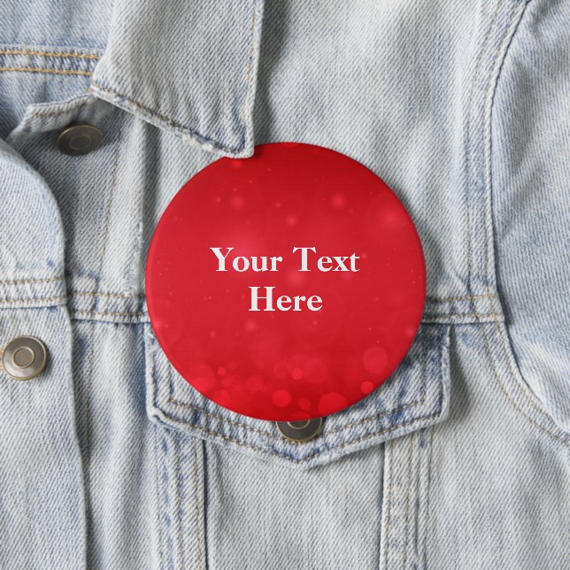 Red Bokeh Design, Template 10 Cm Round Badge (In Situ)