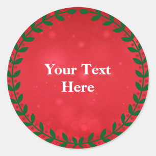 Red Bokeh Design Template, customisable,  Classic Round Sticker