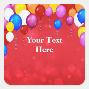 Red Bokeh Design TEMPLATE Square Sticker