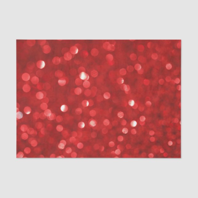 Red Bokeh Glitter Pattern Tissue Paper (Front)