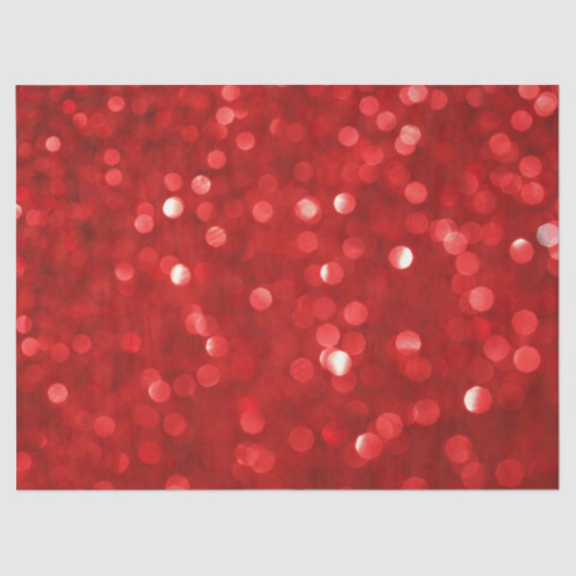 Red Bokeh Style Glitter Tissue Paper (Front)