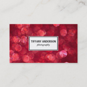 Red Bokeh White Panel Business Card
