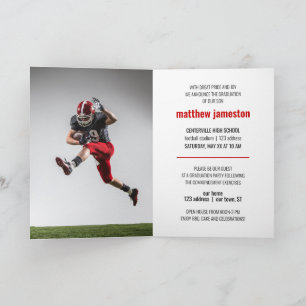 Red Bold & Modern Photo Graduation Invitation