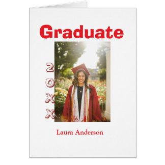 Red bold photo graduation add name class text