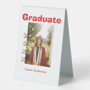 Red bold photo graduation add name class text