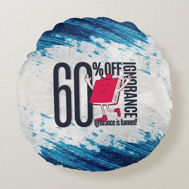 Red Book Character Ignorance Banned Round Pillow (Front)
