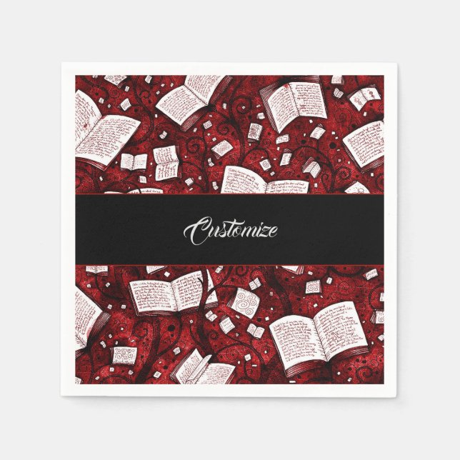 Red Books Background Napkin (Front)