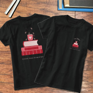 Red Books School Librarian T-Shirt with Name
