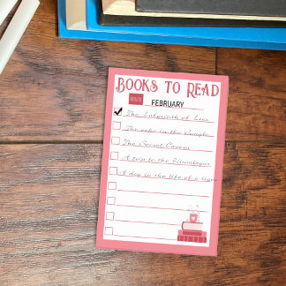Red Books To Read List Post-It Notes