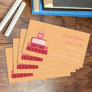 Red Books Tutor Orange Standard Business Cards