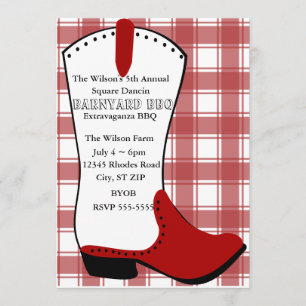 Red Boot Invitation
