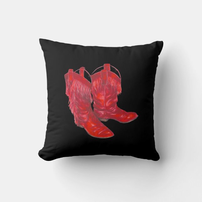 Red Boots Throw Pillow (Front)
