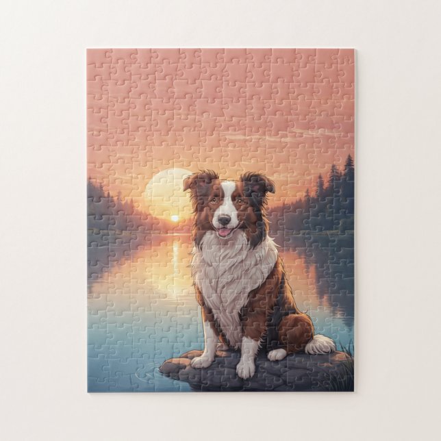 Red Border Collie Jigsaw Puzzle (Vertical)