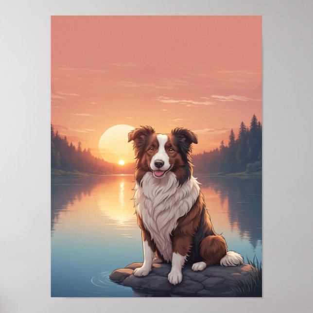 Red Border Collie Poster (Front)