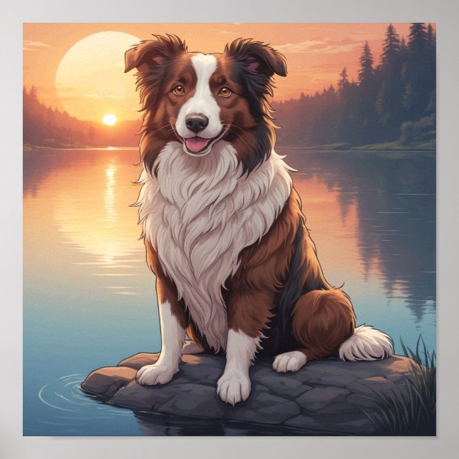 Red Border Collie Poster (Front)