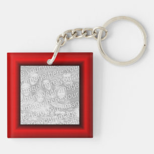 Red Border Key Ring