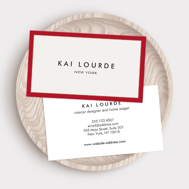 Red Border  Modern Professional  Business Card (Creator Uploaded)