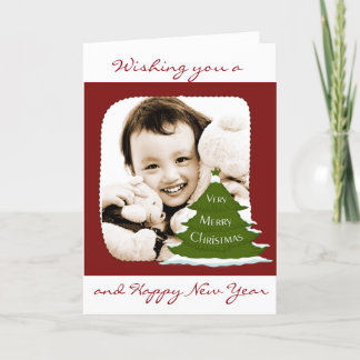 Red Border Tree Holiday Card
