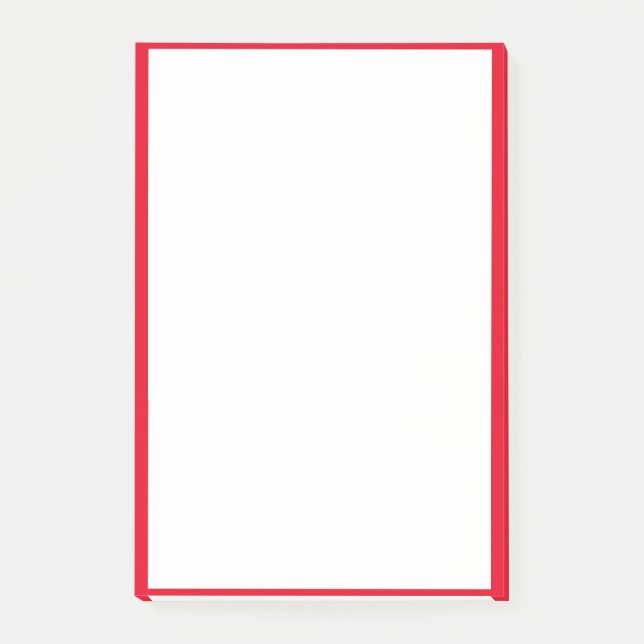 Red Bordered Edges Solid White Background Post-it Notes (Front)