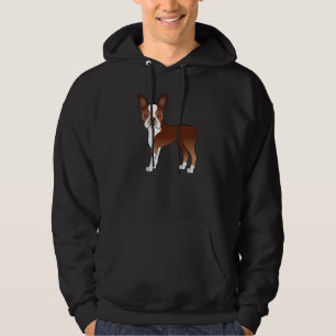 Red Boston Terrier Cute Cartoon Dog Design Hoodie