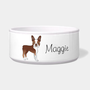Red Boston Terrier Cute Cartoon Dog With A Name