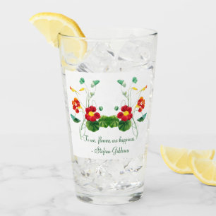 red botanical minimal vintage for her  glass