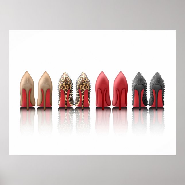 Red Bottoms Stilettos shoes heels collection Poster (Front)