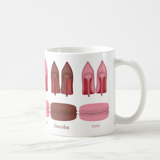 Red Bottoms stilettos shoes, high heels & macarons Coffee Mug (Right)