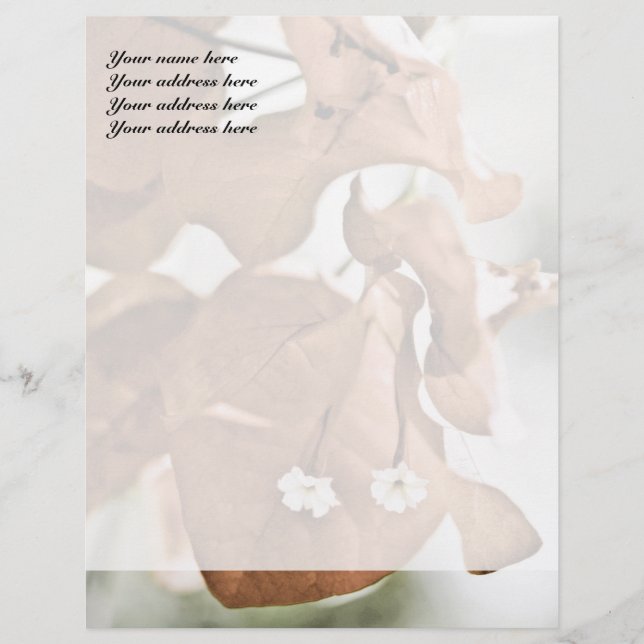 Red Bougainvillea Personalized Letterhead (Front)