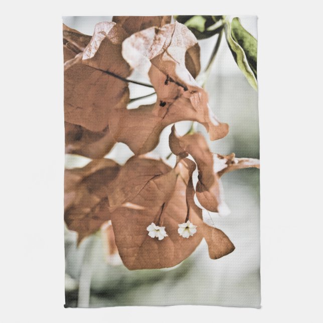 Red Bougainvillea Tea Towel (Vertical)