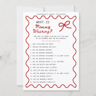 Red Bow Baby Shower - Editable Name, 5x7 Invitatio Invitation