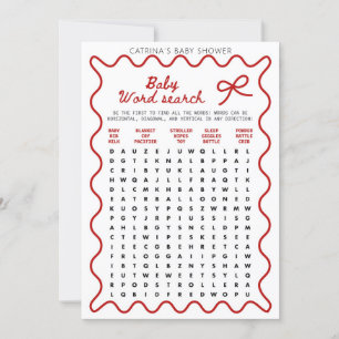 Red Bow Baby Shower - Editable Name, 5x7 Invitatio Invitation