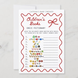 Red Bow Baby Shower - Editable Name, 5x7 Invitation