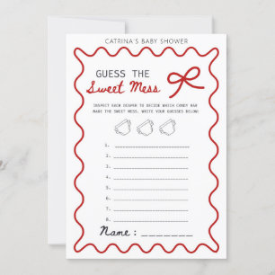 Red Bow Baby Shower - Editable Name, 5x7 Invitation