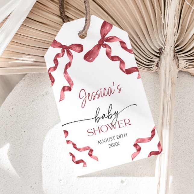 Red Bow Baby Shower  Gift Tags (Creator Uploaded)