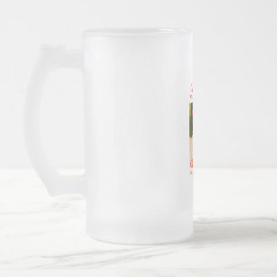 Red bow best dog mum dad photo dog/pet name frosted glass beer mug