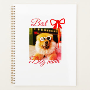 Red bow best dog mum dad photo dog/pet name planner