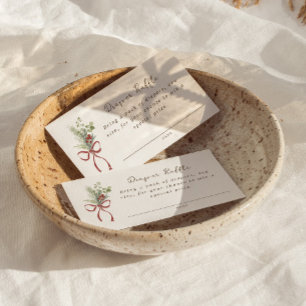 Red Bow Bouquet Baby Shower Diaper Raffle  Enclosure Card