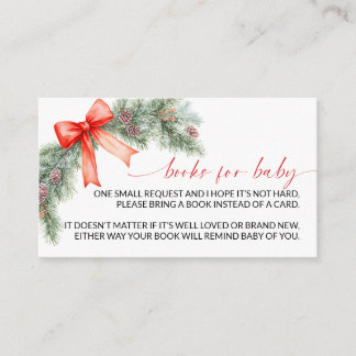 Red Bow Christmas Book for Baby Enclosure Card