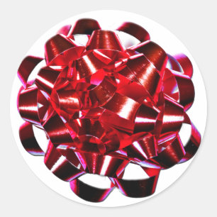 Red Bow Christmas Packaging Sticker